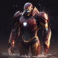 Ironman marvel superhero - High definition, 8k rendering canvas art Royalty Free Stock Photo