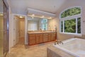 Stunning master bathroom with double vanity cabinet
