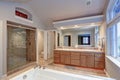 Stunning master bathroom with double vanity cabinet