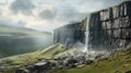 Dreamy Waterfall A Photorealistic Cliff In Hindu Yorkshire Dales