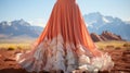 Stunning Maxi Skirt In Pink And Orange With Distinctive Ruffles