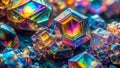 Stunning Microscopic Sugar Crystals A Kaleidoscope of Colors and Textures Unveiled Under Polarized Light Microscopy Royalty Free Stock Photo