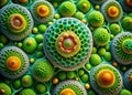 Stunning Microscopic View of a Green Plant Cell Unveiling Cellular Structure and Function Royalty Free Stock Photo