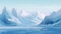 Stunning Minimalist Arctic Ice Fields Vector