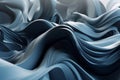 Modern Minimalist Waves: Powder Blue and Deep Navy Blue in Stunning 3D Render
