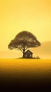 Stunning Minimalistic Landscape Photography in Yellow for Your Next Project.