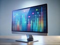 Modern Programmers Desktop Reflective Data Visualization Mockup Inspiring Clean Design Royalty Free Stock Photo