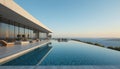 Modern Luxury Villa with Infinity Pool and Panoramic Sea View Royalty Free Stock Photo