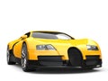 Stunning modern yellow super sports car - closeup shot
