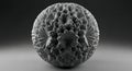 Grayscale fractal sphere with complex surface detail Royalty Free Stock Photo