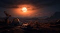 Stunning Moonlit Tent In Unreal Landscape - A Breathtaking Travel Experience