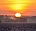 Morning Sunrise Over an Agricultural Landscape