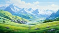 Pastel Valley: A Detailed Animation Background Inspired By Himalayan Art