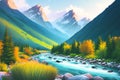 Stunning Mountain Landscape 094 Royalty Free Stock Photo