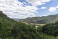 Stunning mountain range stretching under the clear blue skies, visible from the Monastery of Suso