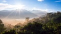 Stunning natural scenery at sunrise in a high mountain area