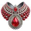 Elegant ruby and diamond necklace Royalty Free Stock Photo