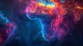 This stunning neon display features a colorful representation of the world map, with bright lines accentuating Africa and its