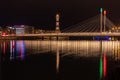 Stunning night skyline of Malmo, Sweden, illuminated by a myriad of golden lights