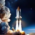 Stunning Night View of Shuttle Launch from