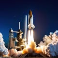 Stunning Night View of Shuttle Launch from