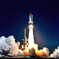 Stunning Night View of Shuttle Launch from