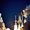 Stunning Night View of Shuttle Launch from