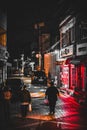 Stunning nightscape of a bustling street in Seoul, South Korea.