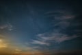 Stunning noctilucent cloud formations against Milky Way background night sky