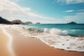 A Stunning Ocean and Sandy Beach Shot Capturing Nature\'s Serenity