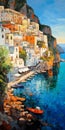 Romantic Karst Seascape: Stunning Amalfi Coast In Italy