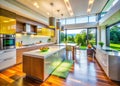 Stunning OpenPlan Kitchen Design A DronesEye View of Modern Interior Elegance Royalty Free Stock Photo