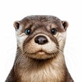 Stunning Otter Close-up Illustration With Distinctive Blue Eye