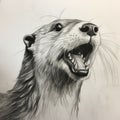 Stunning Otter Drawing In The Style Of Jay Anacleto And Noah Bradley