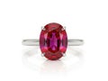 Oval ruby engagement ring isolated on transparent background Royalty Free Stock Photo