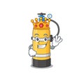 A stunning of oxygen cylinder stylized of King on cartoon mascot style