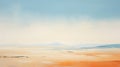 Minimalistic Serenity: A Stunning Abstract Painting Of A Desert Horizon