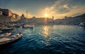 Stunning panorama of Dubrovnik with old town and Adriatic sea.