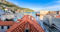 Stunning panorama of Dubrovnik with old town and Adriatic sea.