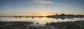 Beauitful panorama landscape over Bosham Harbour in Summer at sunset