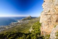 Stunning panorama view of the suburb of Camps Bay and Lion`s Head and Table mountain