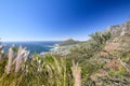 Stunning panorama view of the suburb of Camps Bay and Lion`s Head and Table mountain Royalty Free Stock Photo