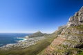 Stunning panorama view of the suburb of Camps Bay and Lion`s Head and Table mountain Royalty Free Stock Photo