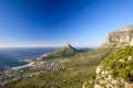 Stunning panorama view of the suburb of Camps Bay and Lion`s Head and Table mountain Royalty Free Stock Photo