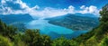 Stunning Panoramic Shot Of Annecy Lake As Seen From Col Du Forclaz