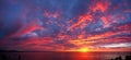 Stunning panoramic sunrise over the ocean Royalty Free Stock Photo