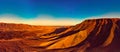 Panoramic view of the dramatic volcanic landscape of Fuerteventura