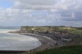 Stunning panoramic view at fishing village le treport, normandy, france