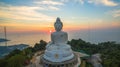 Stunning panoramic view Phuket white big Buddha landmark of Phuket