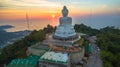 Stunning panoramic view Phuket white big Buddha landmark of Phuket